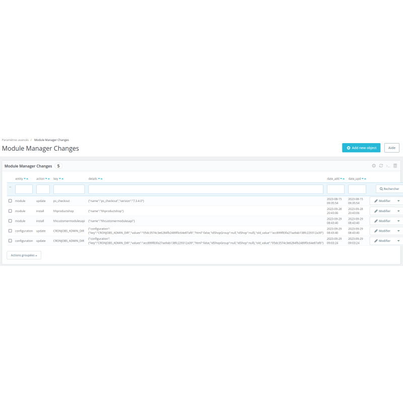 Modules CI manager