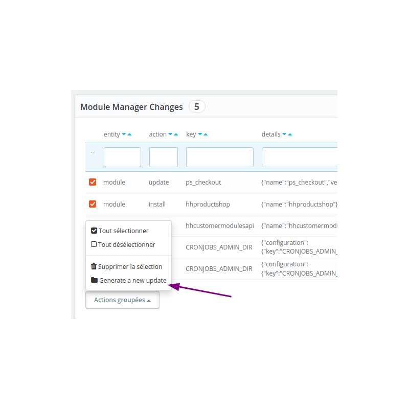 Modules CI manager