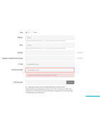 Registration form confirm email